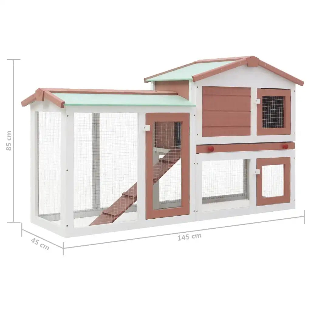 Weatherproof Rabbit, Guinea Pig Hutch Cage,140 x 46 x 85 cm