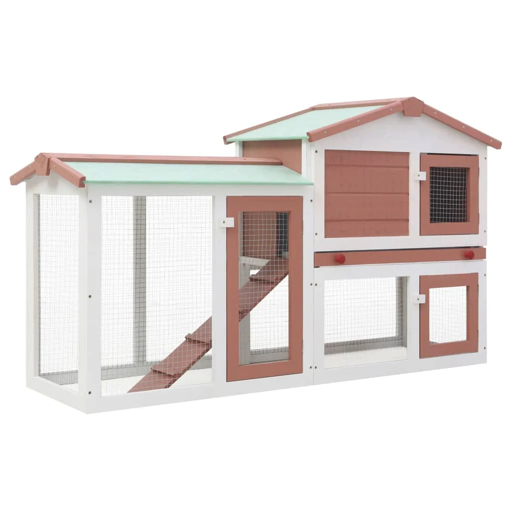 Weatherproof Rabbit, Guinea Pig Hutch Cage,140 x 46 x 85 cm