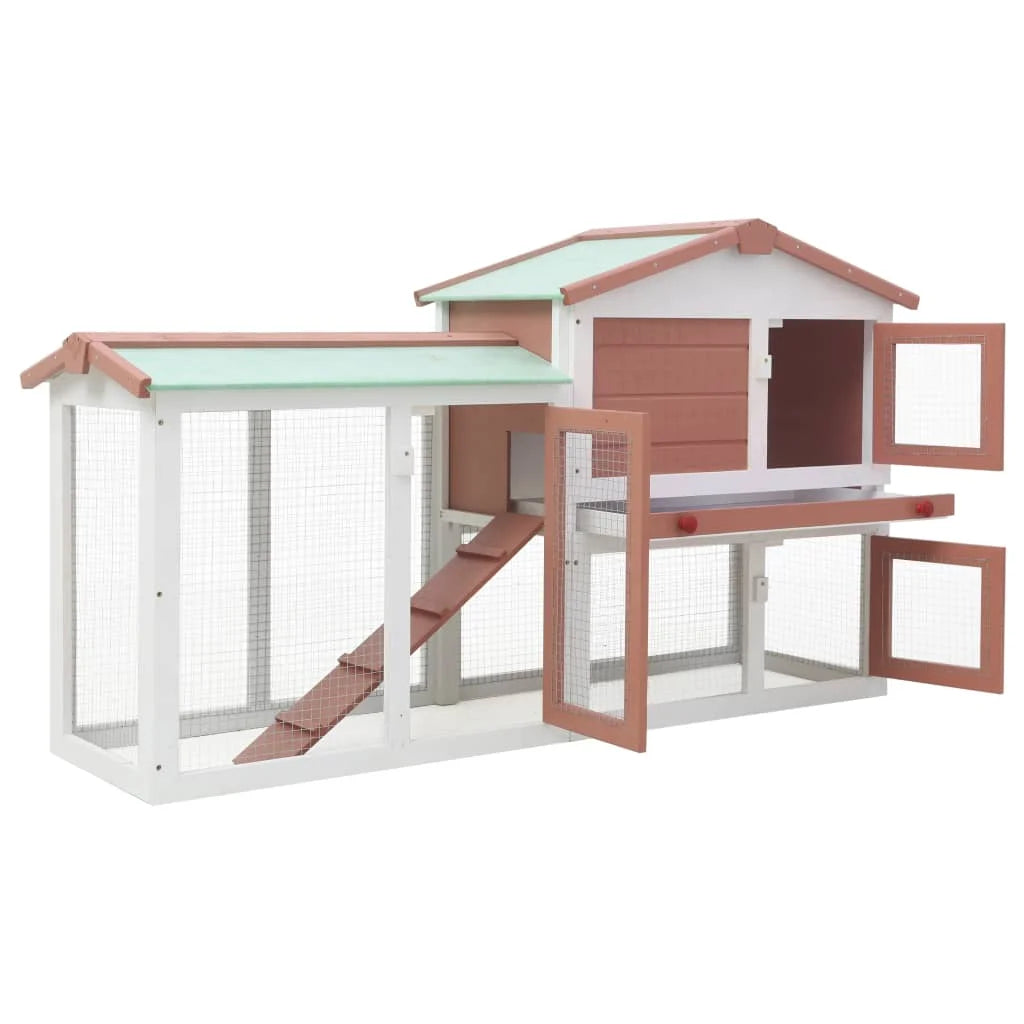 Weatherproof Rabbit, Guinea Pig Hutch Cage,140 x 46 x 85 cm