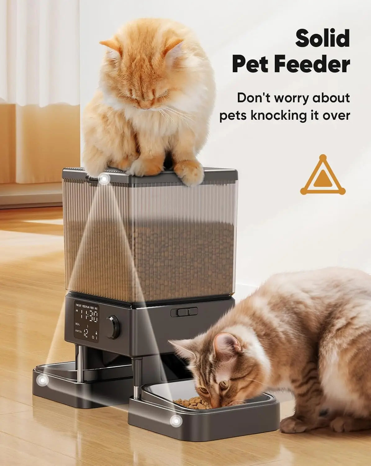 Automatic Cat Feeder for 2 Cats, 20 Cups/5L Automatic Cat Food Dispenser for Small Pets Indoor, Timed Cat Feeder