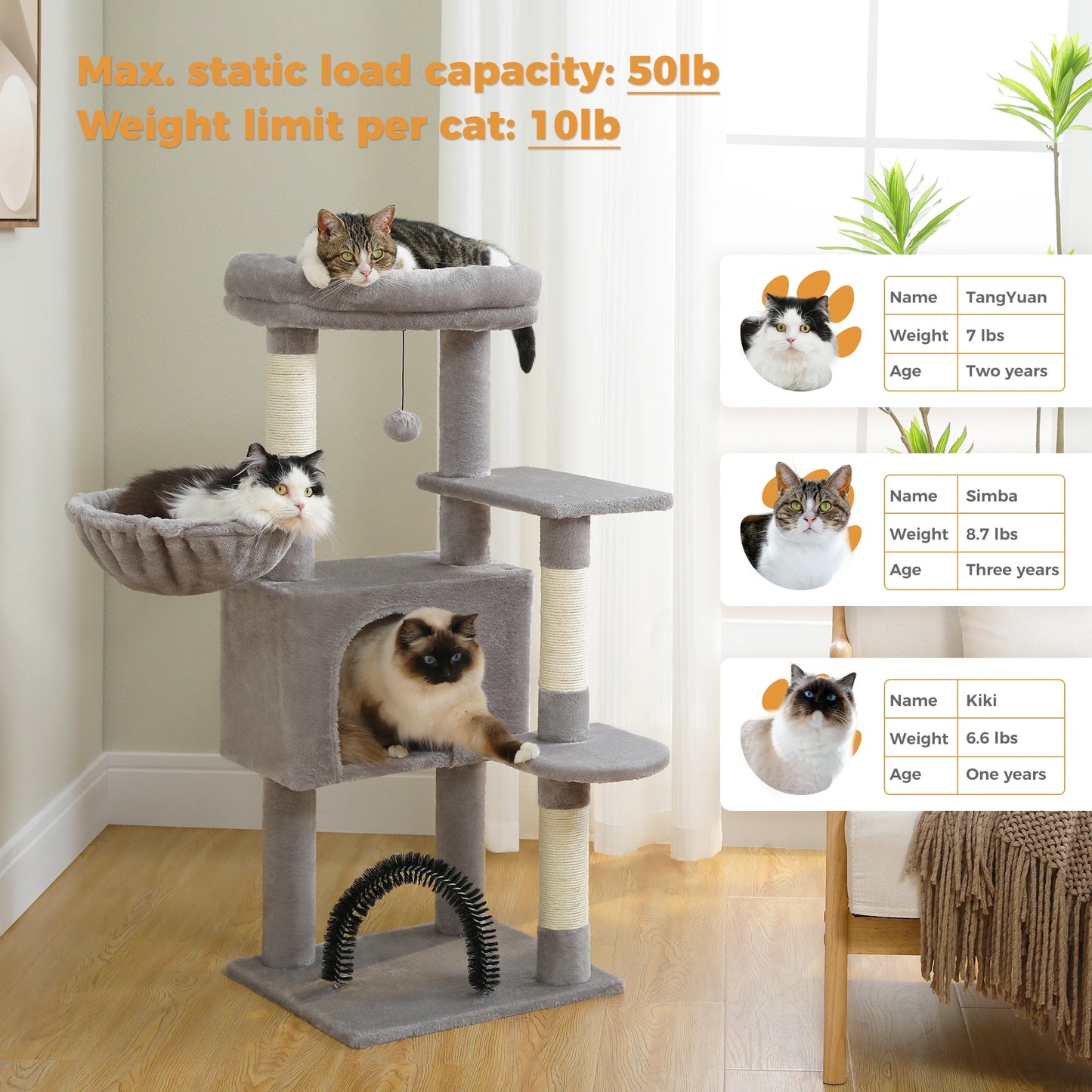 Cat Tree with Tower condo for Indoor Cats Cat with Sisal Scratching Posts