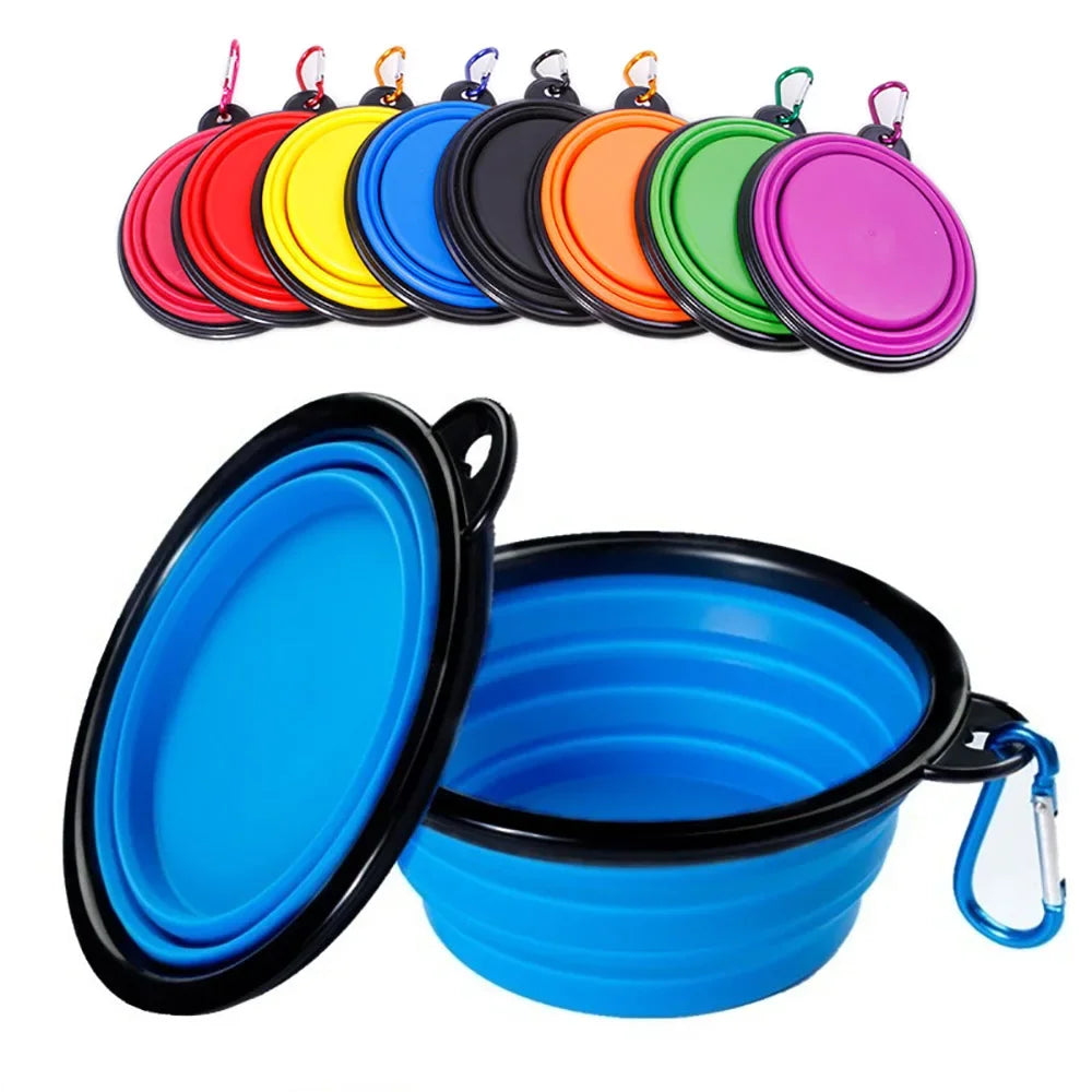 Collapsible Pet Silicone Dog Food Water Bowl Outdoor Camping Travel Portable Folding Pet Bowl Dishes