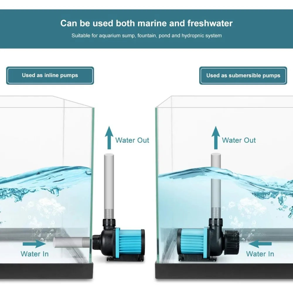 Submersible and Inline Return Pump for Fish Tank,Aquariums