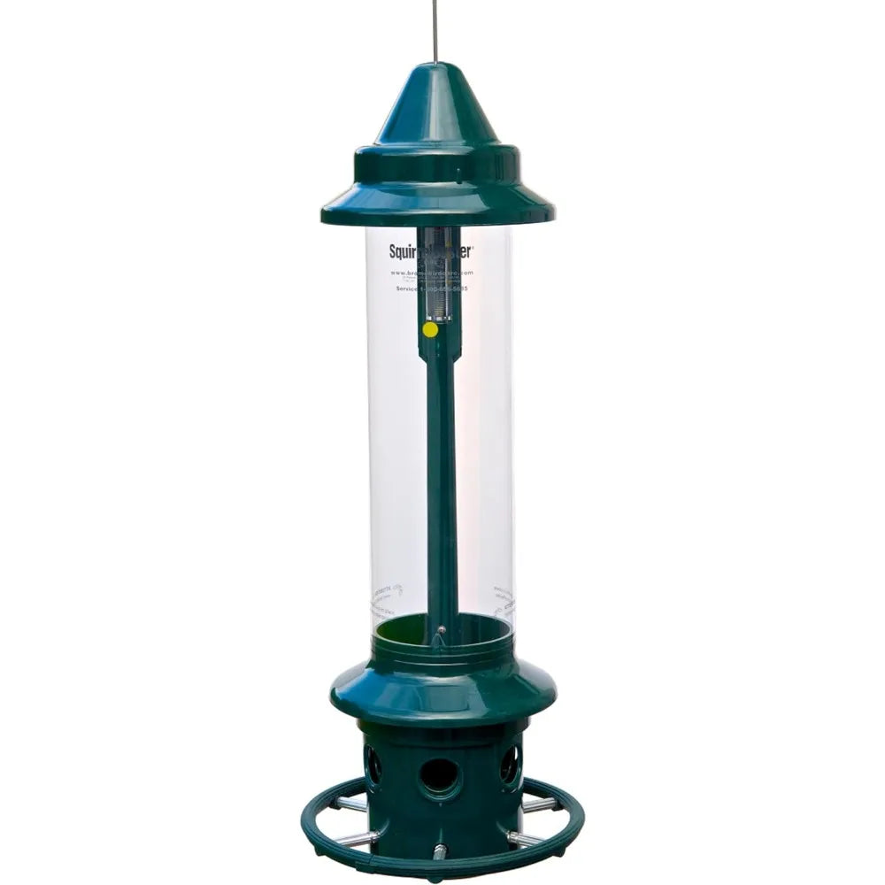 Squirrel-proof Bird Feeder w/Cardinal Ring and 6 Feeding Ports, 5.1-pound Seed Capacity, Adjustable, Pole-mountable , Green