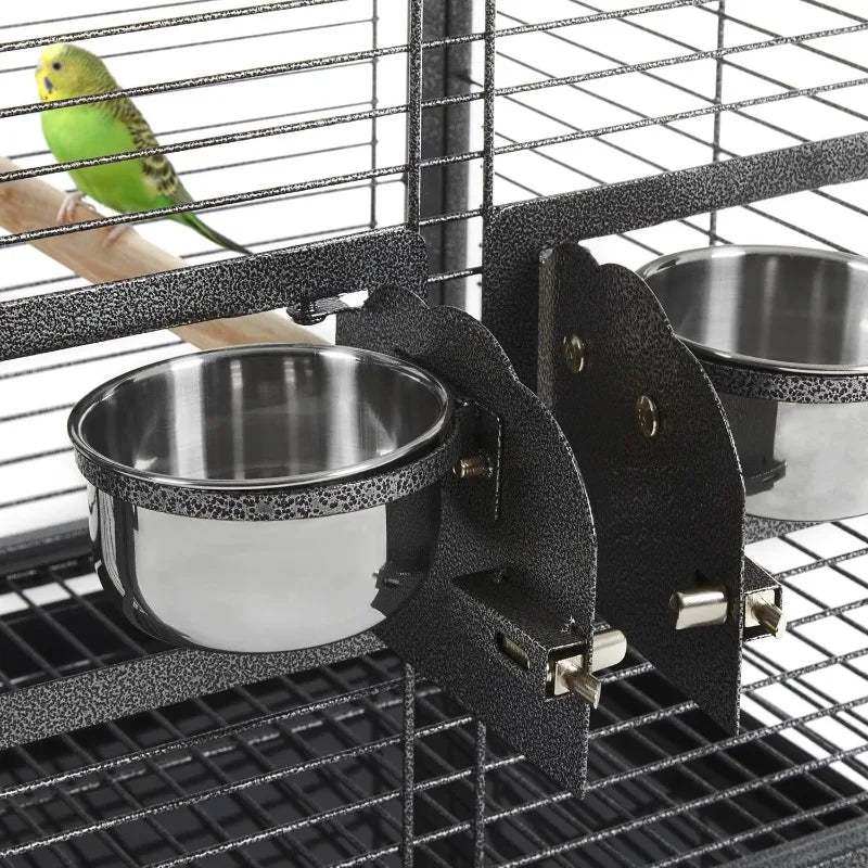 25.5'' Wrought Iron Bird Travel Carrier Cage