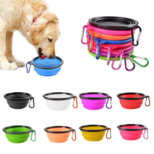 Collapsible Pet Silicone Dog Food Water Bowl Outdoor Camping Travel Portable Folding Pet Bowl Dishes