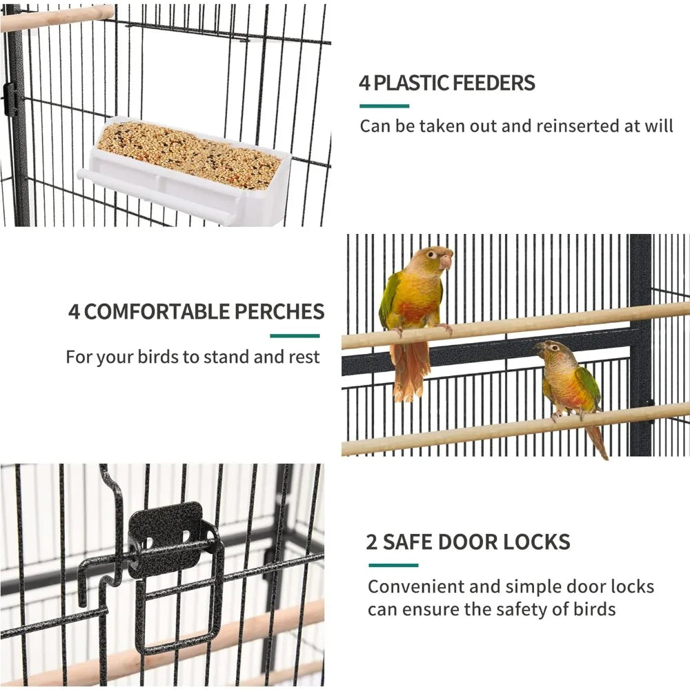 52 inches Birdcage Cover and Bird Cage Seed Catcher, Bird Cages for Parakeets, Parrot, Cockatiel, Pigeon, Flight cage for Birds