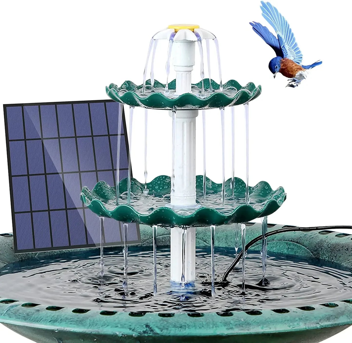 Solar Bird Bath Water Fountain For Bird Bathing Garden Decoration