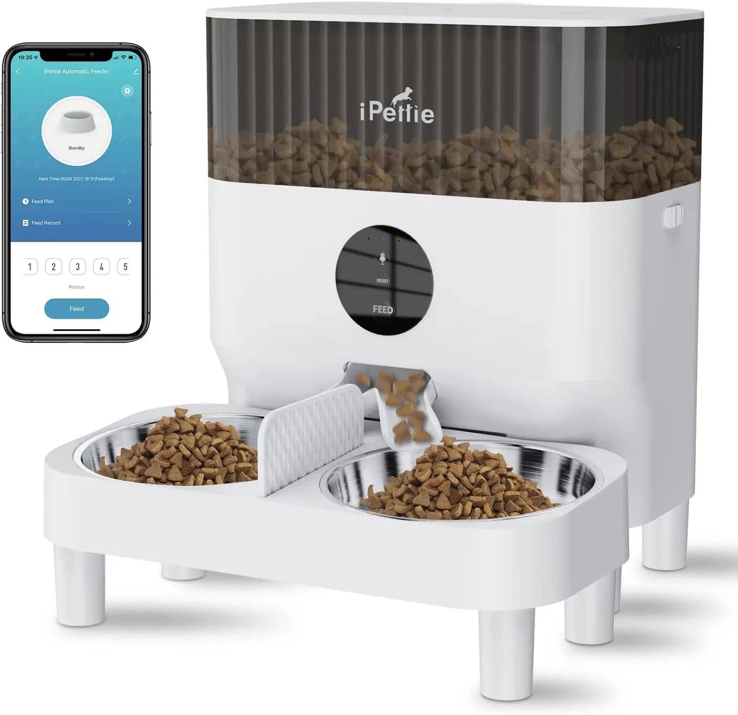 Automatic WiFi Pet Feeder for 2 Pets Smart Dog Cat Feeder