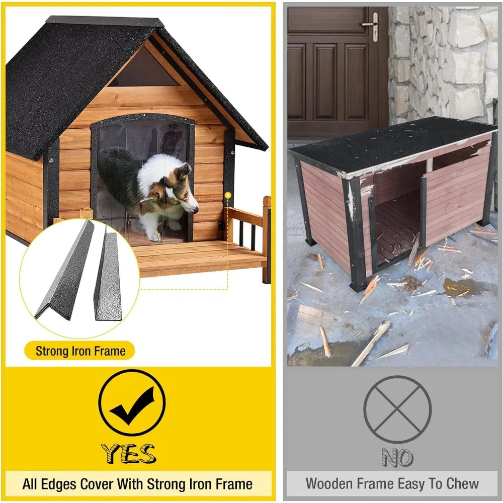 Outdoor kennels bite-proof design, small to medium-sized dog home with porch