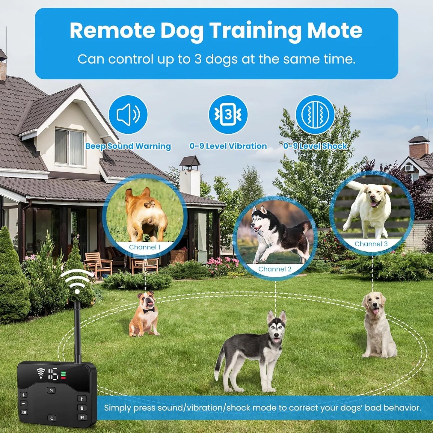 Wireless Dog Fence Electric for 2 Dogs