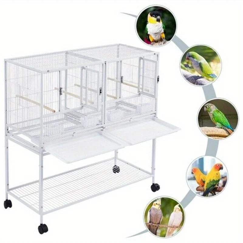 41.5’’ Stackable Wide Bird Cage for Small Birds Lovebirds