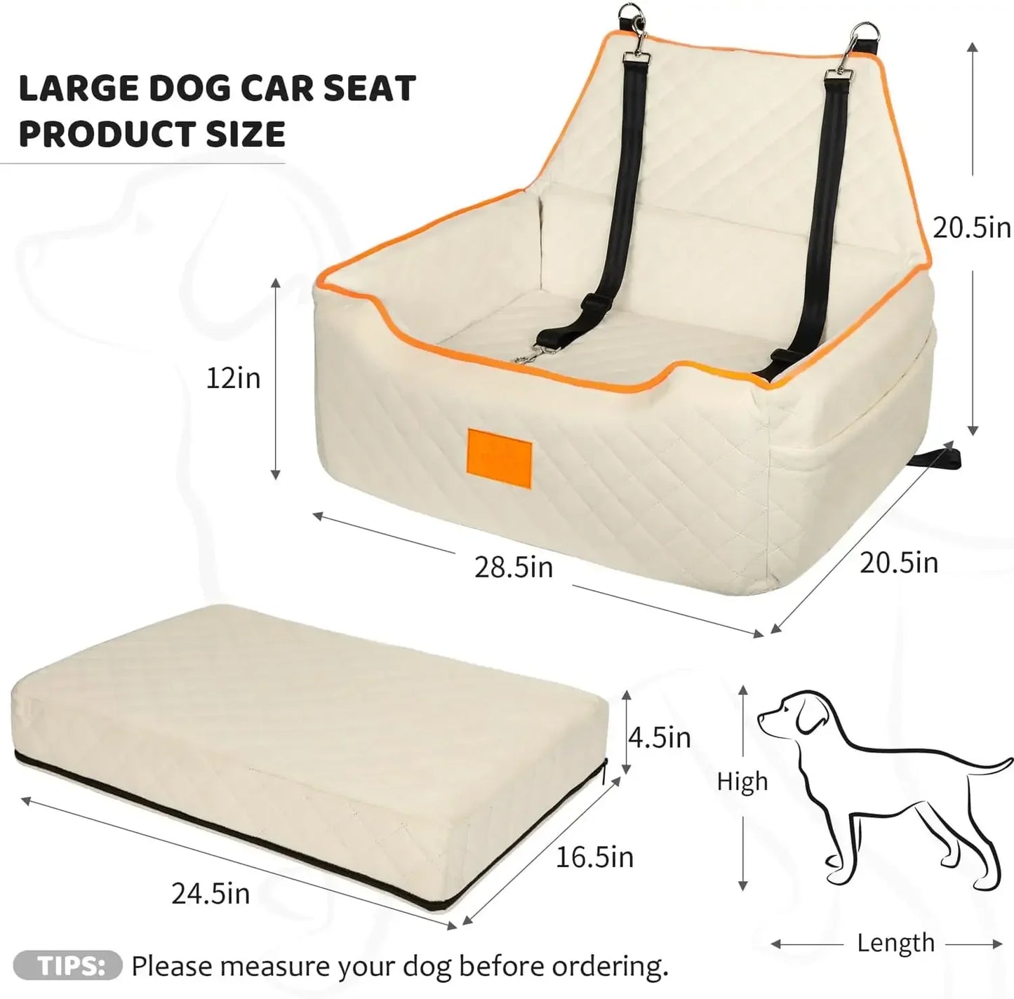 Dog Car Seat for Large/Medium Dog