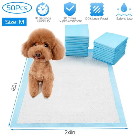 50Pcs/Set Dog Training Pads Puppy Pee Pads 24x18In