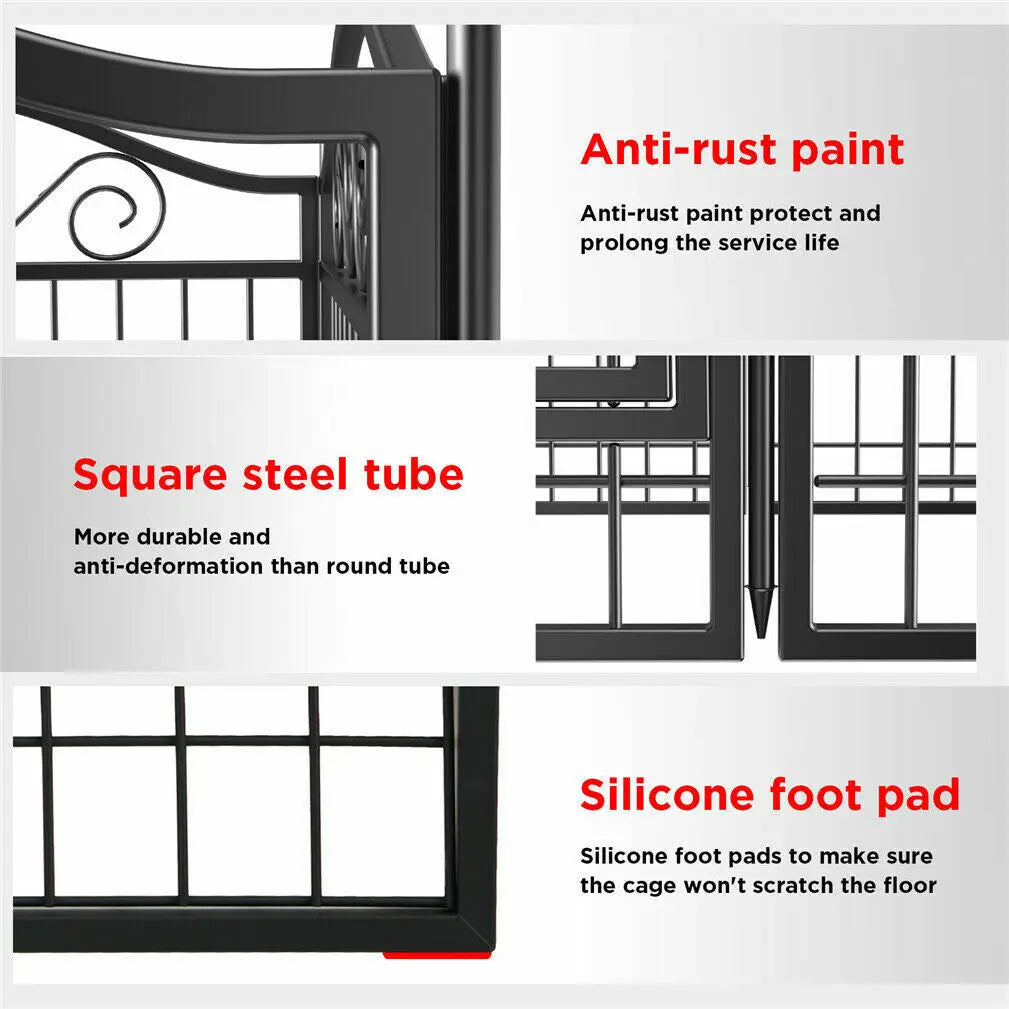 Heavy Duty Metal Dog Playpen Foldable 8 Panels with Gate for Indoor Outdoor