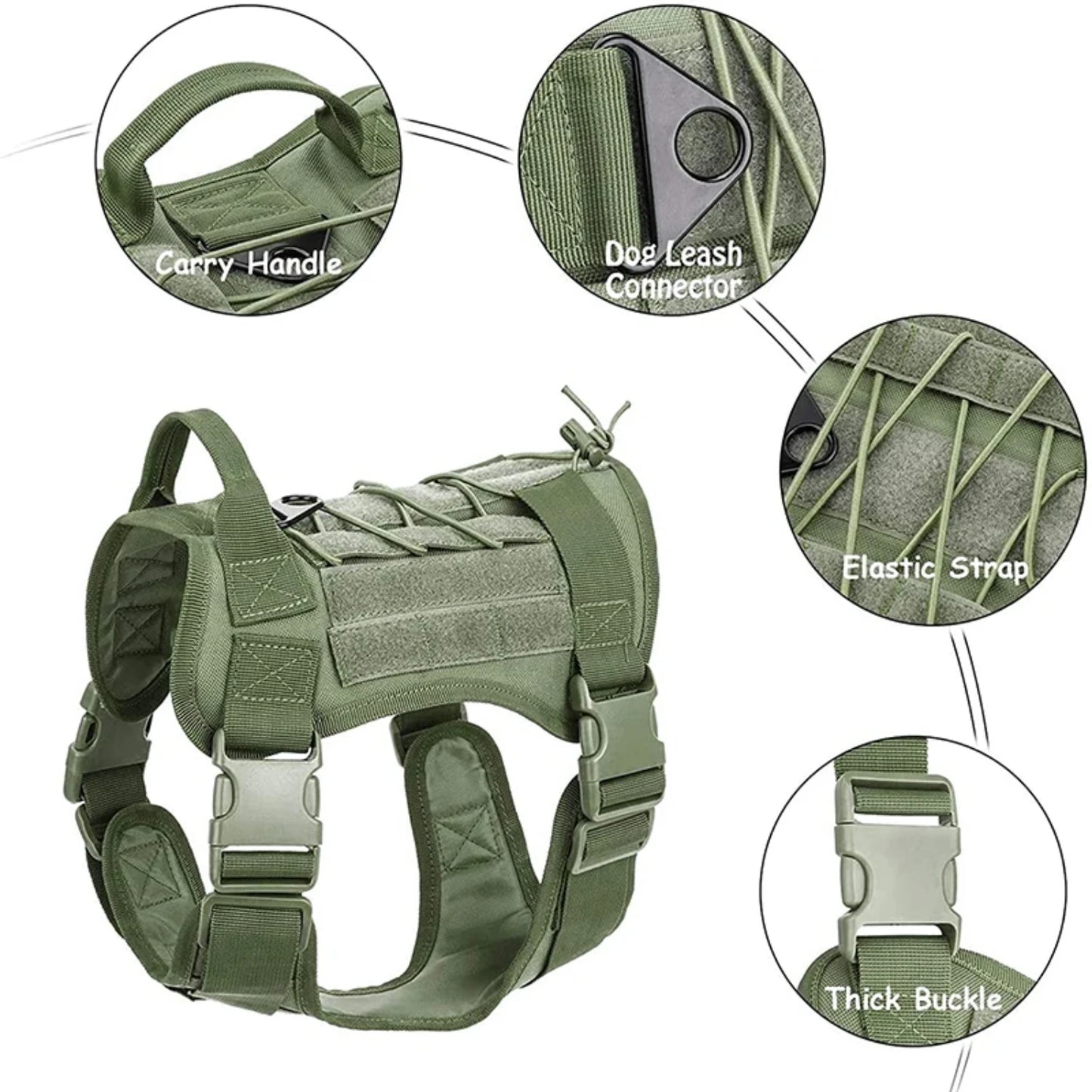 New Adjustable Tactical Military Dog Vest for Malinois and German Shepherd Training