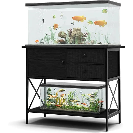 40-50 Gallon Metal Fish Tank Stands with Cabinet for Accessories Storage