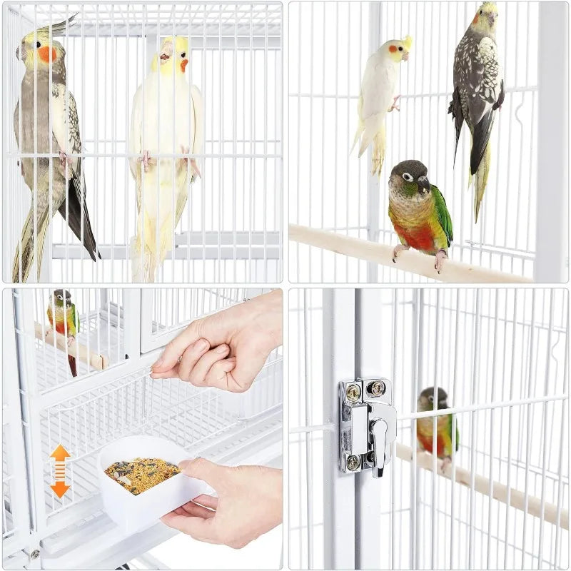 Stackable Divided Breeder Parakeet Bird Cage for Canaries Cockatiels Lovebirds Finches Small Parrots