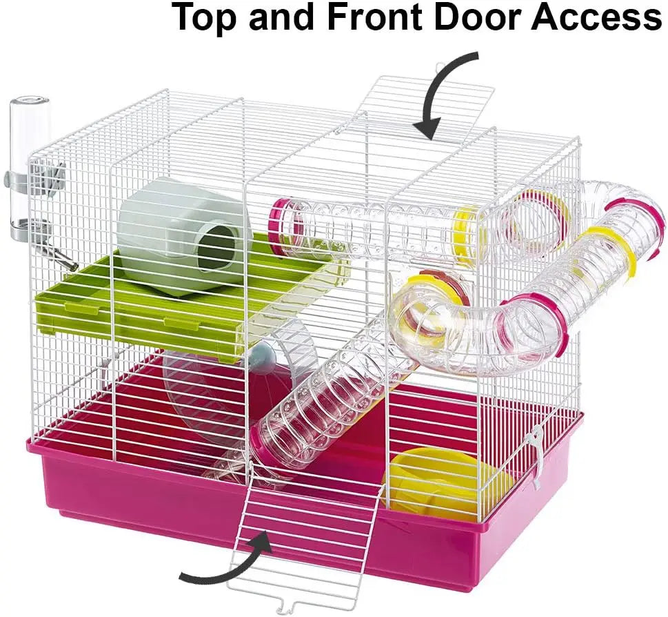 Small Hamster Cage Measures 18.11L x 11.61W x 14.8H & Includes All Accessories