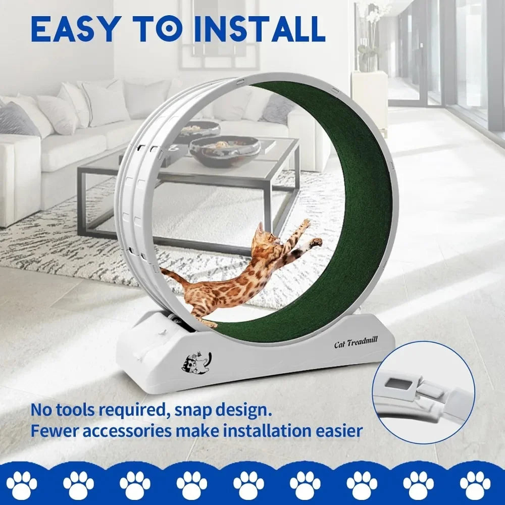 Cat Treadmill Wheel Exerciser for Kitty’s Longer Life Running Wheel With Carpeted Runway