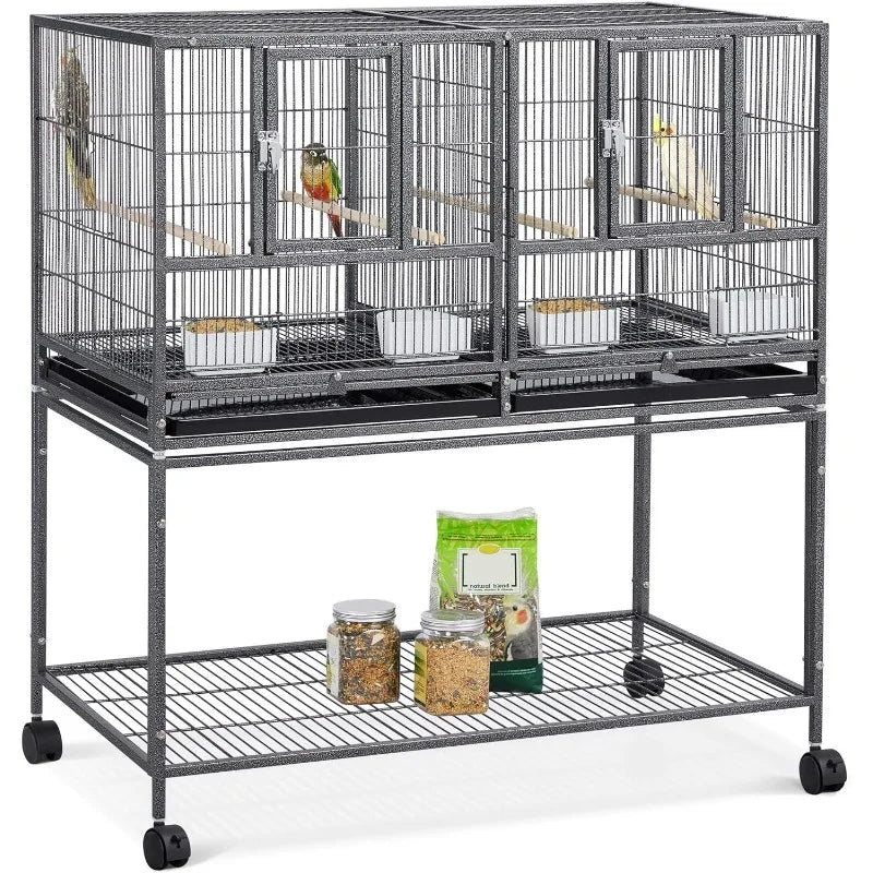 Stackable Divided Breeder Parakeet Bird Cage for Canaries Cockatiels Lovebirds Finches Small Parrots