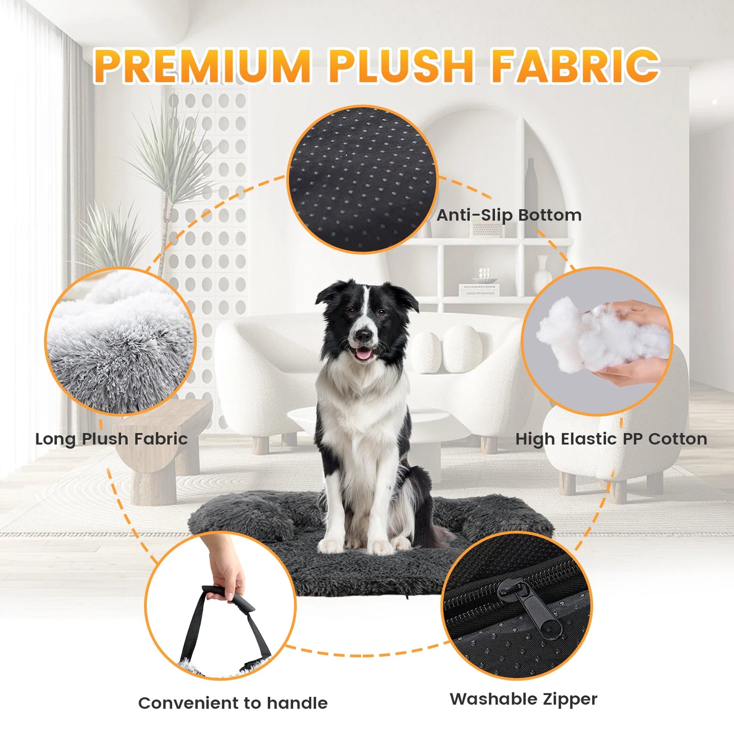 Plush Dog Bed Warm Plush Cat House Big Size Square Soft Dog Beds For Large Dogs Puppy Bed ﻿