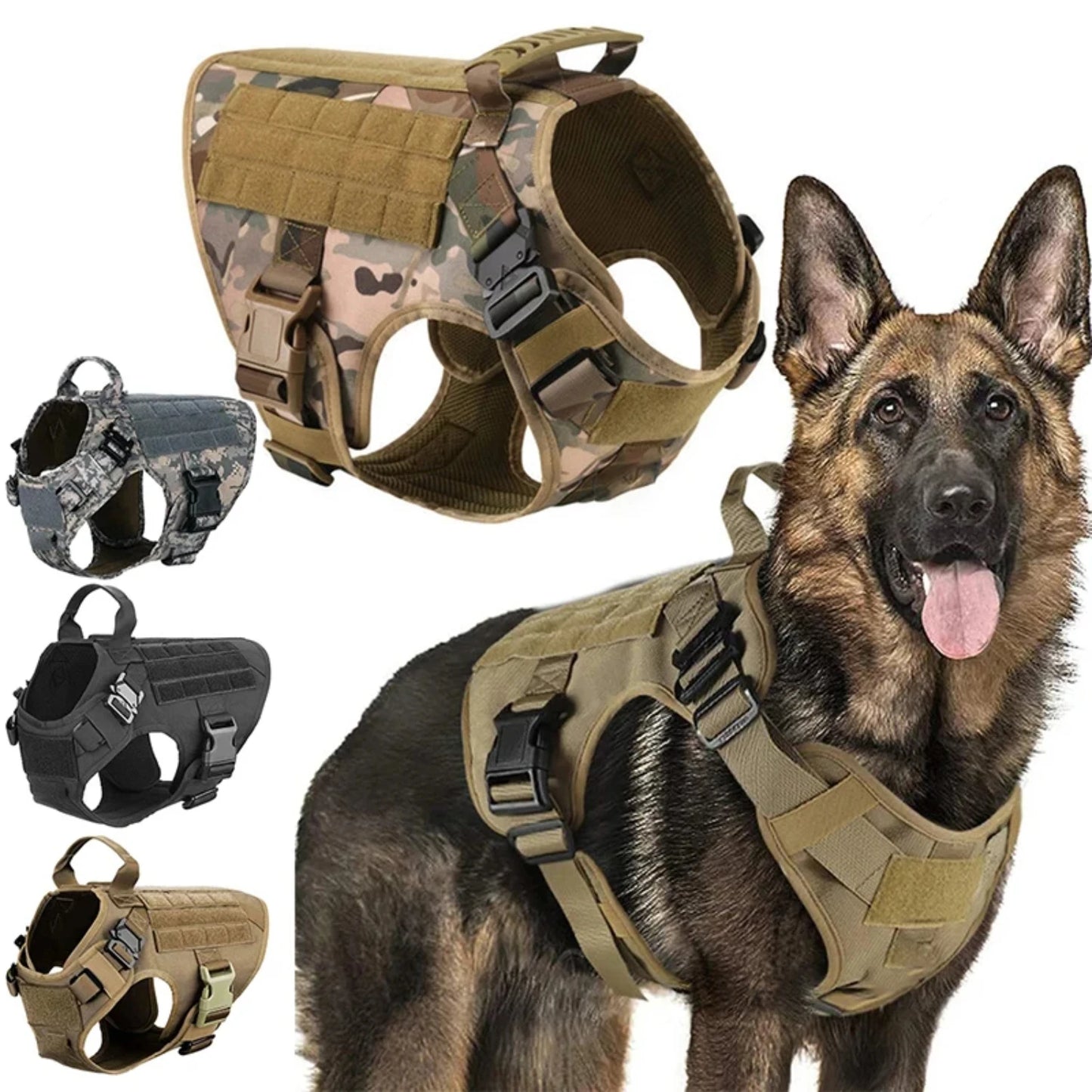 New Adjustable Tactical Military Dog Vest for Malinois and German Shepherd Training