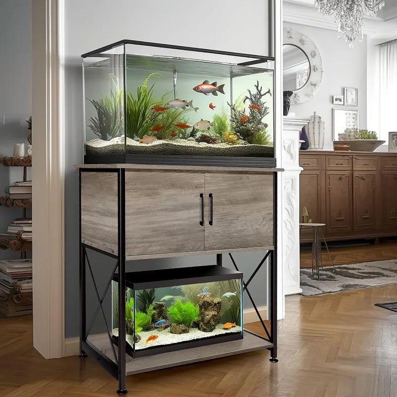 20-29 Gallon Fish Tank Stand with Cabinet Storage, for 20 Gallon Long Aquarium