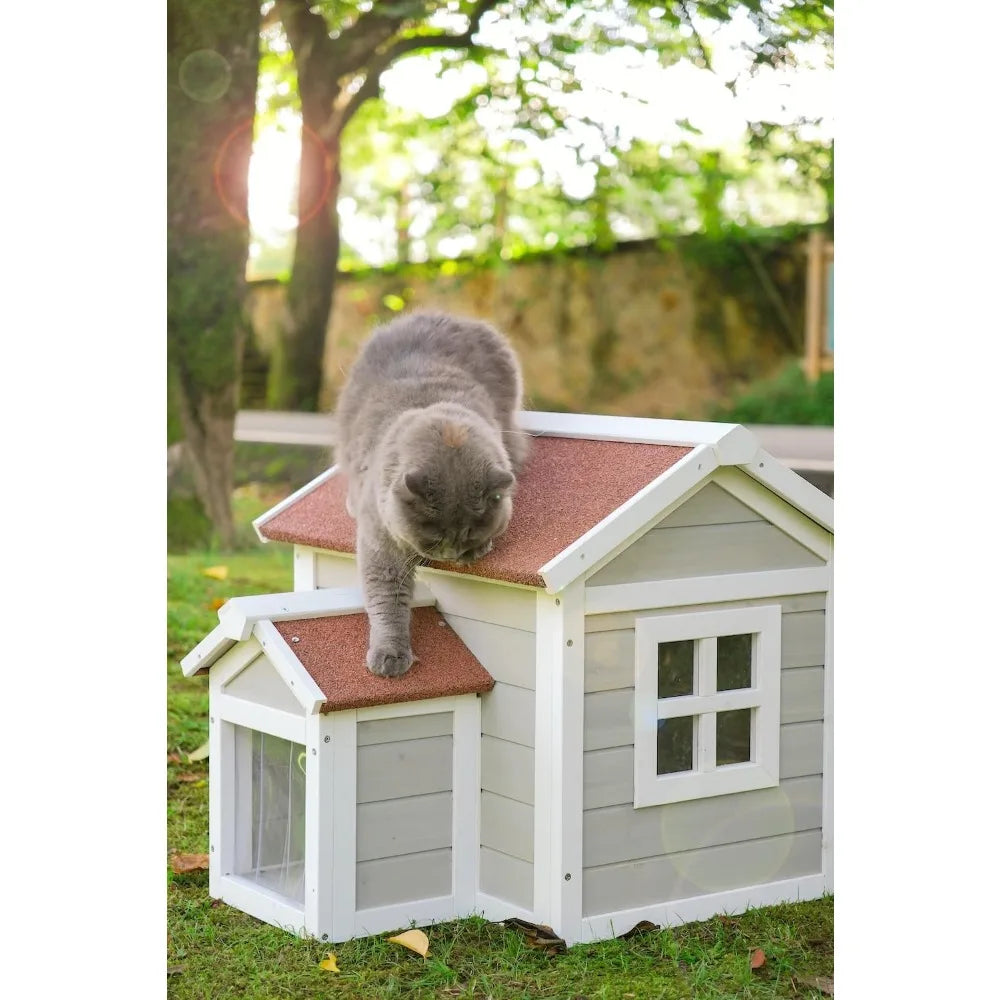 Weatherproof Cat House Outdoor for Winter