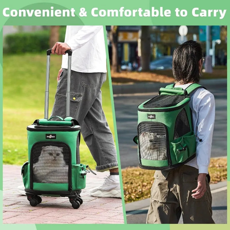 Cat Carrier Backpack with Wheels