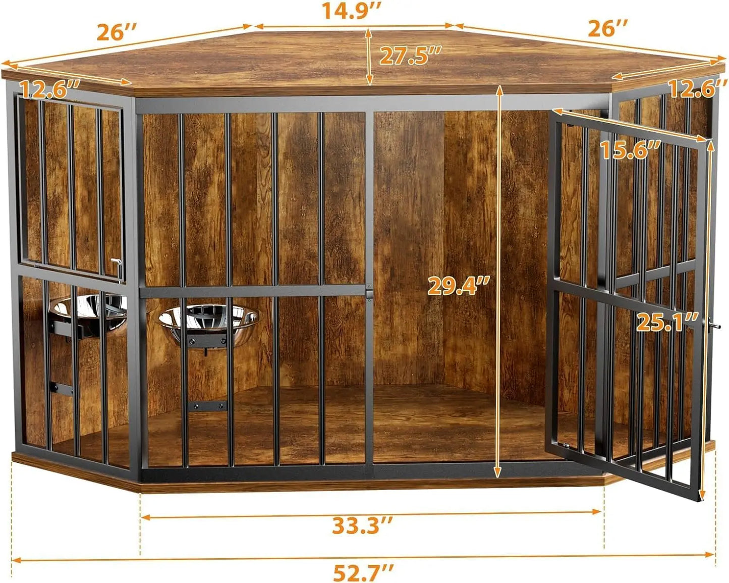 Wooden Indoor Pet Crates Corner Side Table