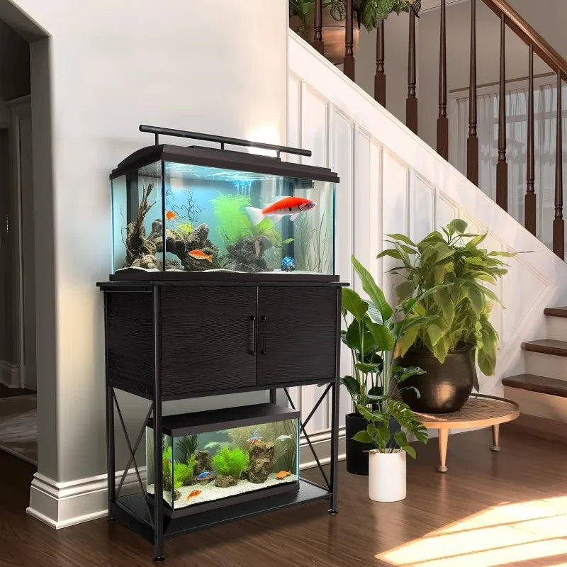 20-29 Gallon Fish Tank Stand with Cabinet Storage, for 20 Gallon Long Aquarium