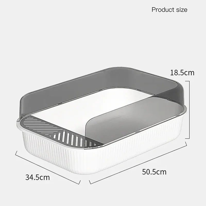 Large Capacity Cat Litter Box Semi-closed Plastic Sand Box for Cats Pet Toilet Anti Splash Cat Tray Bedpan Pet Supplies