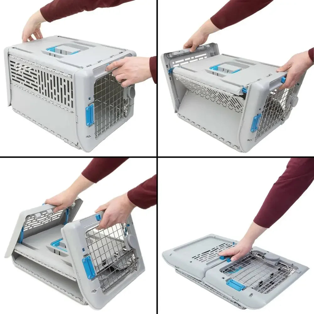 Portable Puppy Kennel Collapsible Plastic Small 19"