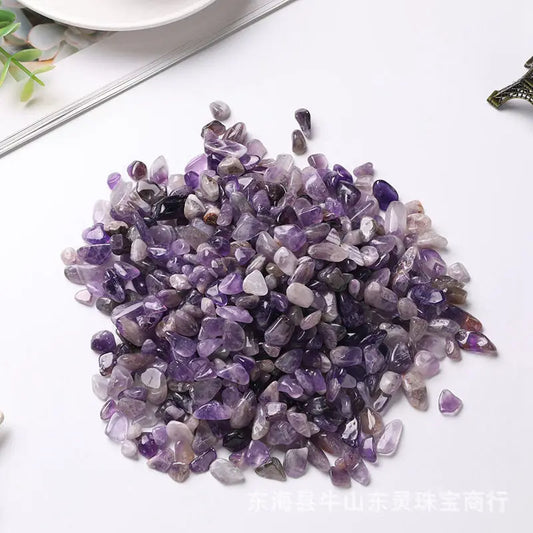 Purple Natural Dream Amethyst Quartz Crystal Chip Stone Polished Tumbled Gravel Aquarium Decor