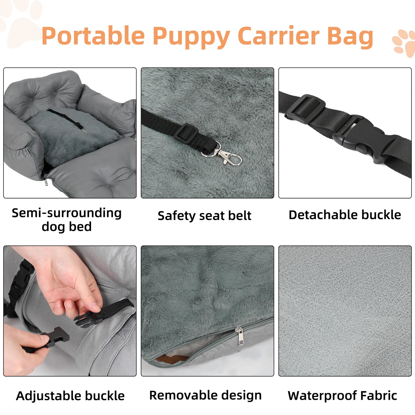 Pet Car Seat with Safety Belt Travel Mattress