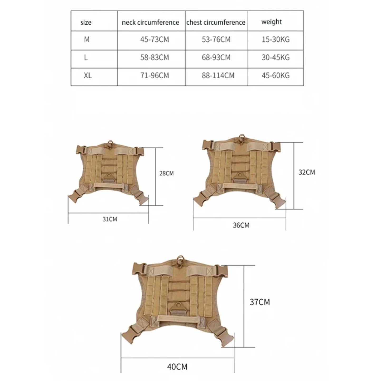 New Adjustable Tactical Military Dog Vest for Malinois and German Shepherd Training