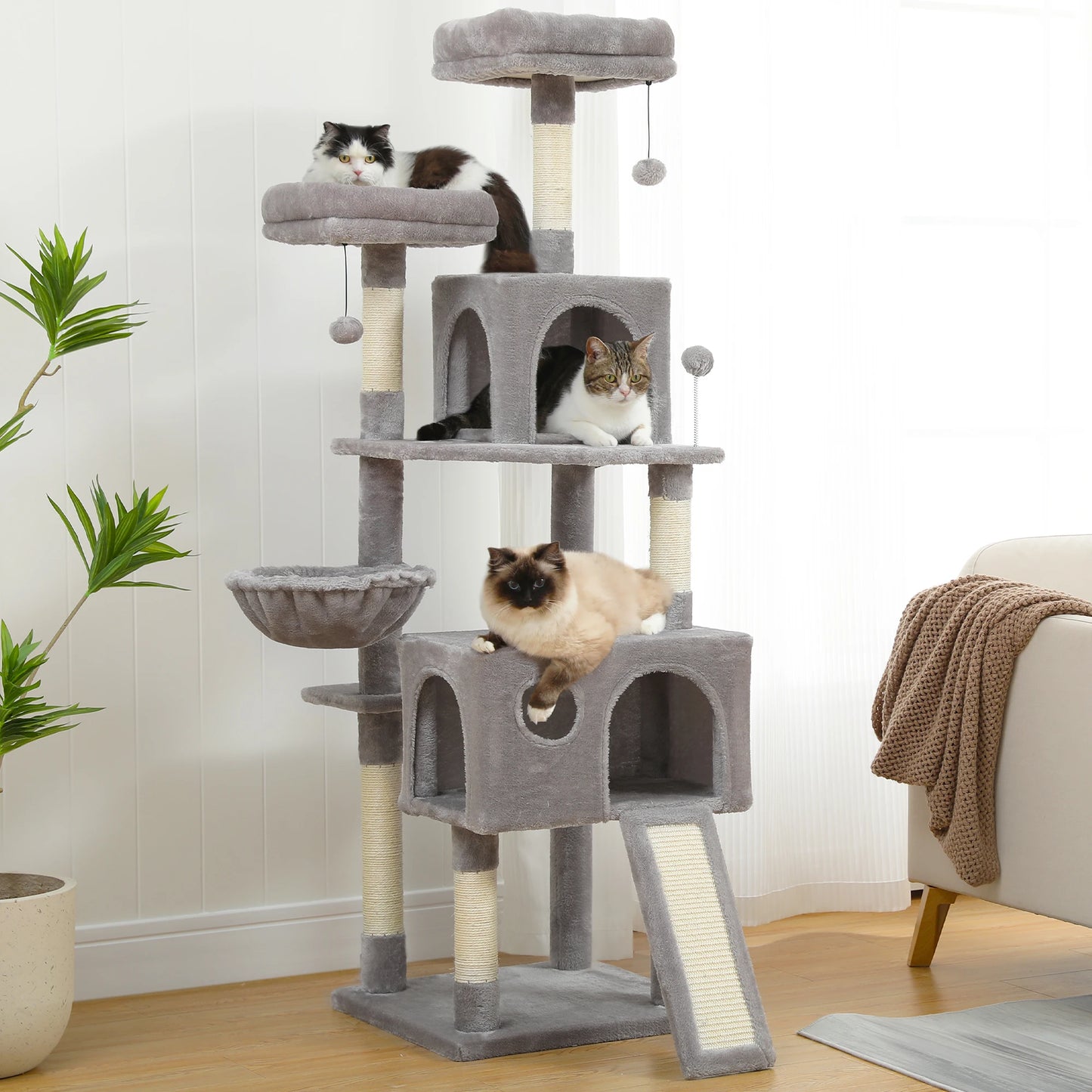 Multi-Level Cat Tree For Cats With  and Perches  Scratch Board