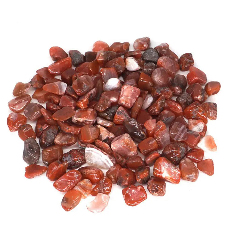 Natural Red Agate Crystal Chip Stone Quartz Polished Tumbled Gravel Gemstone Rock