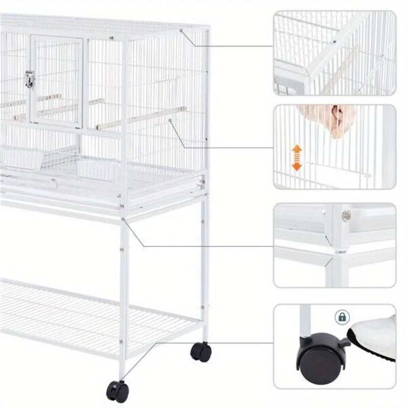 41.5’’ Stackable Wide Bird Cage for Small Birds Lovebirds