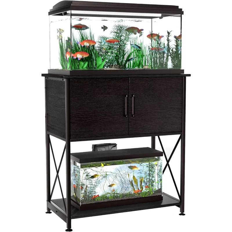 20-29 Gallon Fish Tank Stand with Cabinet Storage, for 20 Gallon Long Aquarium