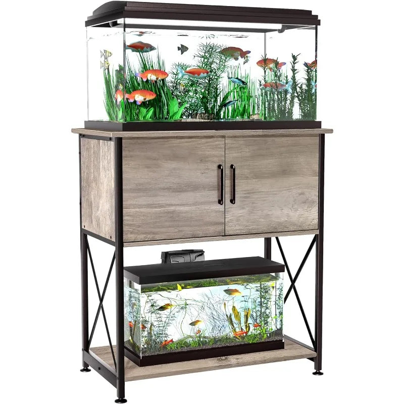 20-29 Gallon Fish Tank Stand with Cabinet Storage, for 20 Gallon Long Aquarium