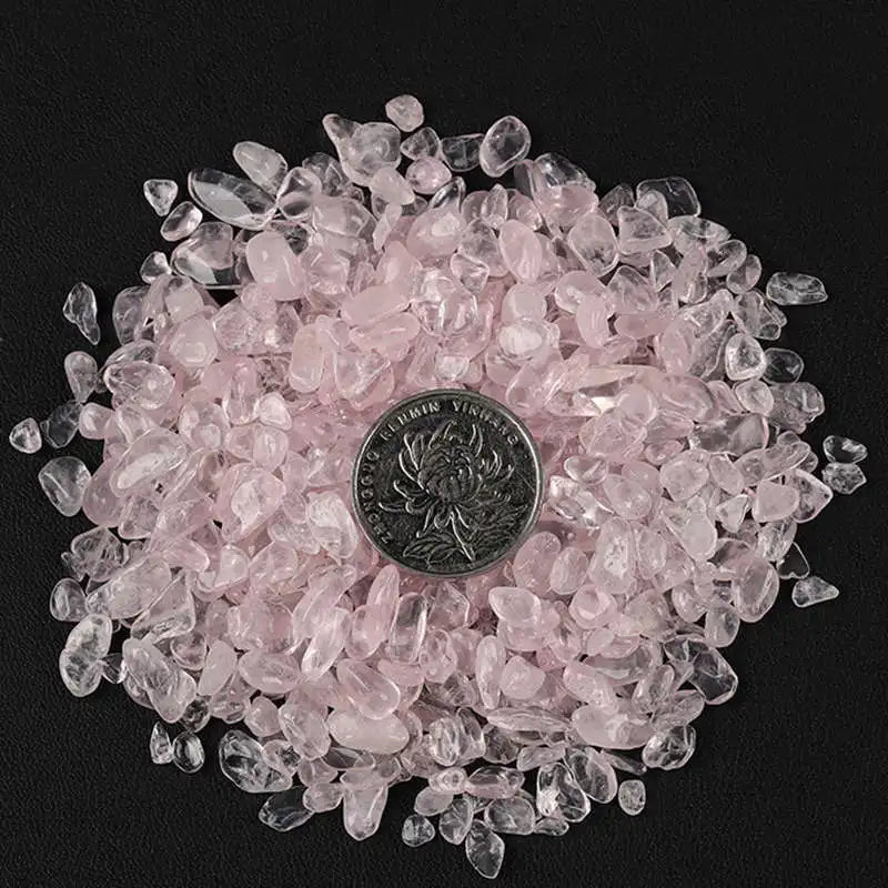 Natural Pink Rose Quartz Crystal Polished Tumbled Chip Stone Mineral Rock Aquarium Decor