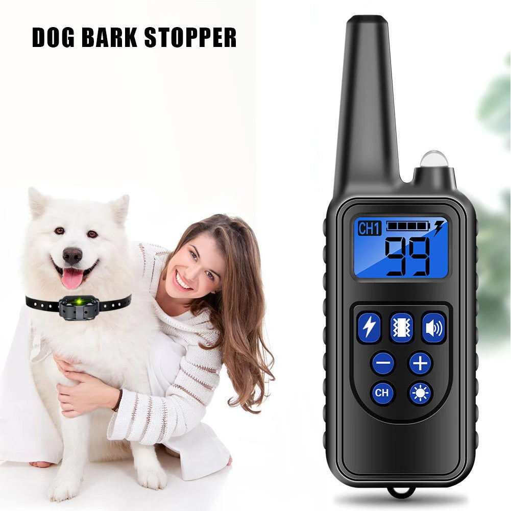 Anti Bark Electric Shock Collar Training Collar Rechargeable