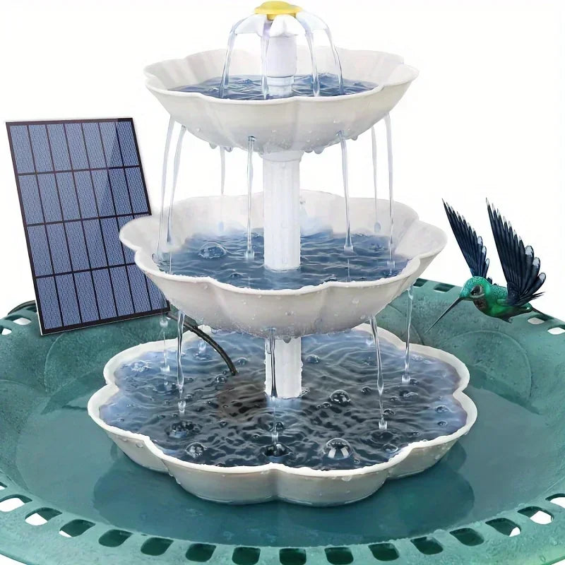 Solar Bird Bath Water Fountain For Bird Bathing Garden Decoration