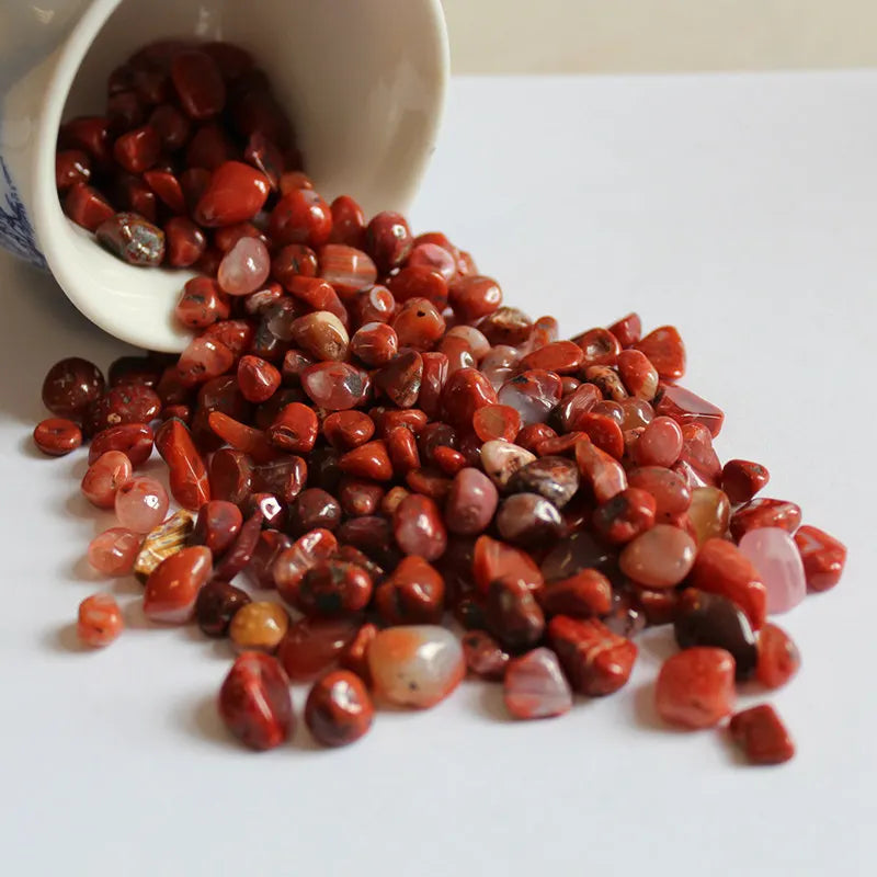 Natural Red Agate Crystal Chip Stone Quartz Polished Tumbled Gravel Gemstone Rock