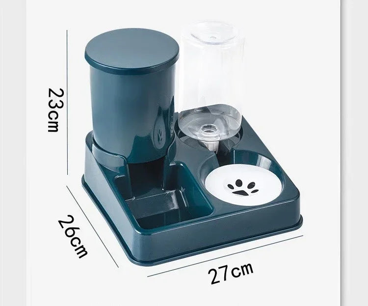 Automatic Cat Feeder Water Dispenser Set, 2 In 1 Tilted Pet Food And Gravity and Waterer