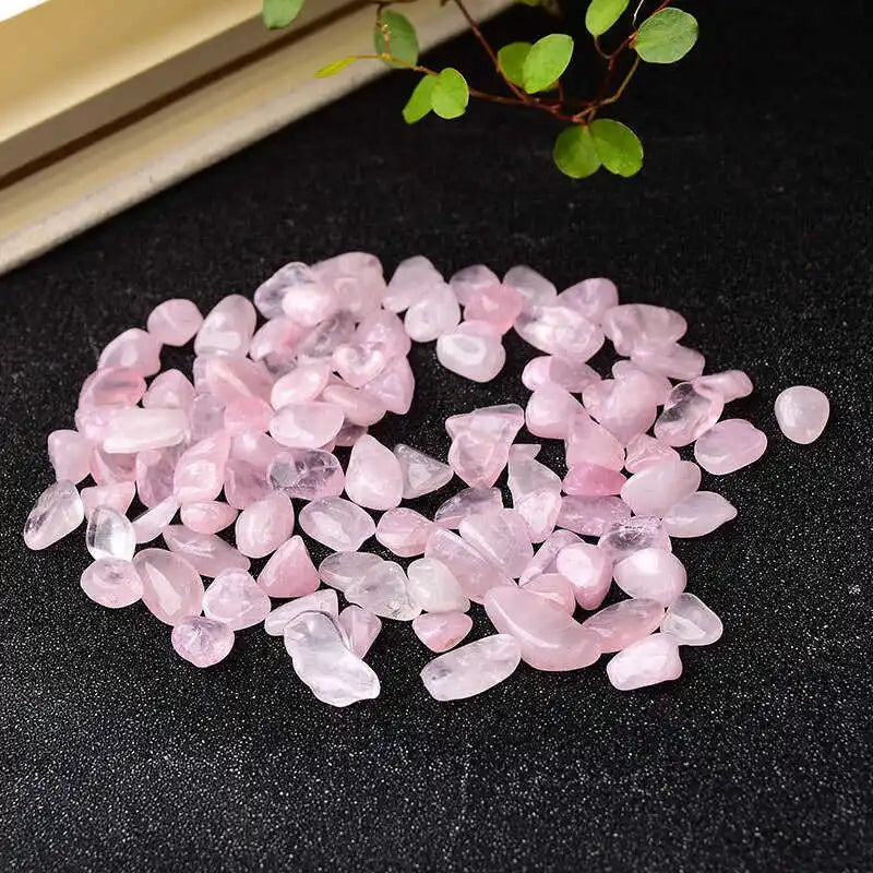 Natural Pink Rose Quartz Crystal Polished Tumbled Chip Stone Mineral Rock Aquarium Decor