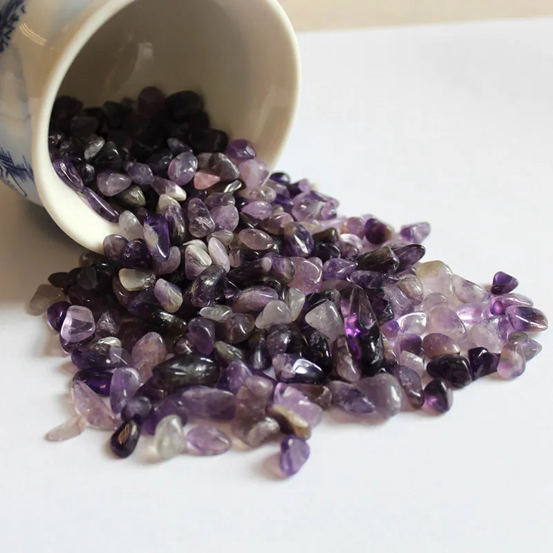 Purple Natural Dream Amethyst Quartz Crystal Chip Stone Polished Tumbled Gravel Aquarium Decor