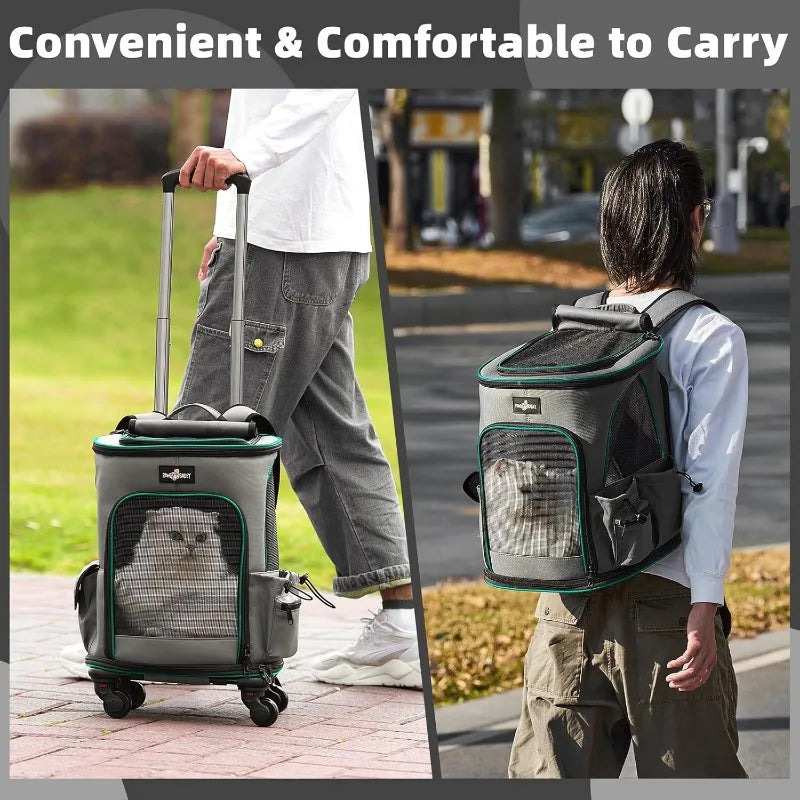 Cat Carrier Backpack with Wheels